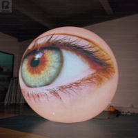 Modèle de sphère oculaire gonflable géante de 2,5 m en hélium, ballon réaliste en forme d'œil flottant pour la promotion artistique/événementielle/présentation en extérieur/marché