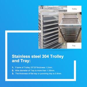 เตาอบลมร้อนแบบหมุนเวียนหลายถาดสำหรับผลไม้เมืองร้อนเช่นสับปะรดมะละกอขนุนฝรั่งพร้อมการพาความร้อนด้วยอากาศ - Product Image 5