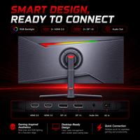 Moniteur de jeu incurvé 34 pouces, écran ultra-large, 165 Hz, écran PC, résolution 4K, moniteur PC pour jeux de course et bureau de trading