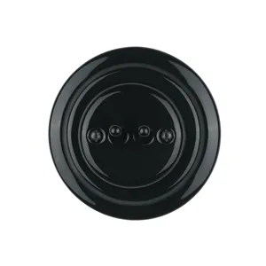 Recessed Installing Retro Ceramic Black Electric Toggle Wall Switch with 2 Gang