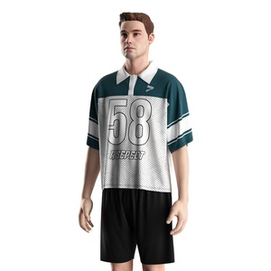 Camiseta de Fútbol Retro con Cuello Polo, Paneles de Malla Transpirable y Diseño Holgado para Aficionados al Fútbol Americano - Product Image 2