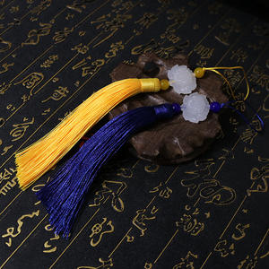 Venta al por mayor de borlas de fábrica de ventilador blanco Jade Lotus antiguo disfraz Hanfu colgante borla llavero borla de seda - Product Image 6