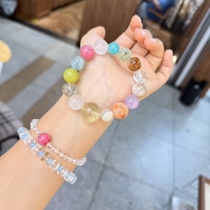 Natürliches Großperlen-Citrin-Multijuwelen-Armband, ein Sommergeschenk für beste Freunde, und ein Amethyst-Armband im Großhandel - Product Image 4
