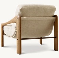 Minimalistische Italienische Wohnzimmerstühle Stoff-Chaiselongue Sofasessel mit Goldenem Metallgestell
