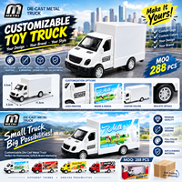 Modèle de camion conteneur en alliage moulé sous pression de 11,33 cm avec logo personnalisé OEM, jouet tracteur à rétrofriction, boîte vitrine, 14+
