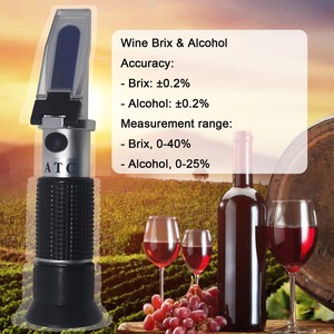 Réfractomètre de haute précision ATC pour la vinification avec plage de <span class=keywords><strong>mesure</strong></span> de 0 à 40 % Brix et de 0 à 25 % d'<span class=keywords><strong>alcool</strong></span> pour la fabrication de vin - Product Image 4