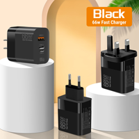 Pengisi Daya Super Cepat 66W Port USB Tipe-C dengan Output PD 20W Adaptor Pengisian Cepat untuk Ponsel Laptop