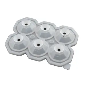 6 cavità diamante sfera stampo per ghiaccio vassoio per cubetti di ghiaccio in Silicone creatore di palline per cubetti di ghiaccio in Silicone