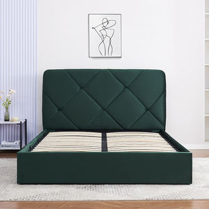 Lit de qualité supérieure, taille Queen, rembourrage en tissu confortable avec rangement, lits rembourrés - Product Image 5