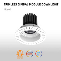 Downlight LED modulaire rond minimaliste 10W 5CCT réglable sans cadre encastré orientable pour usage résidentiel