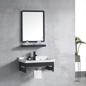 Mini Wall Mounted Ceramic Sink Cabinet Rectangle Single Hole Faucet Water Resistant For <b>Small</b> Bathroom - Product Image 2