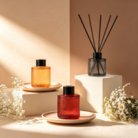 Diffuseur d'arômes sans flamme gaufré, bouteille en verre vide 100 ml, parfum liquide évaporatif, parfum d'ambiance pour la maison