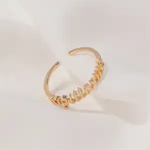 Anillo de Plata de Ley 925 chapado en oro de 18k para <span class=keywords><strong>mujer</strong></span>, joyería del zodiaco, <span class=keywords><strong>Sagitario</strong></span>, precio de fábrica - Product Image 1