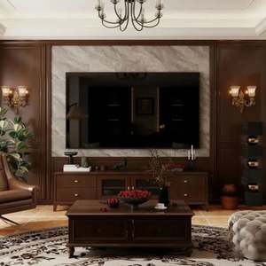 Customized Dining Cabinet in <b>Coffee</b> Color Medieval-Style TV <b>Stand</b> for Living Room Furniture for Hotels and Apartments - Product Image 2