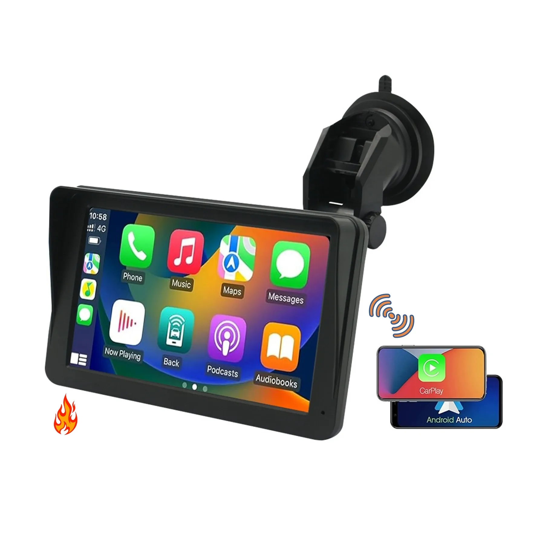 Zmecar pemutar MP5 Mobil Portabel, layar Carplay 7 inci portabel kamera otomatis Android GPS WIFI Radio
