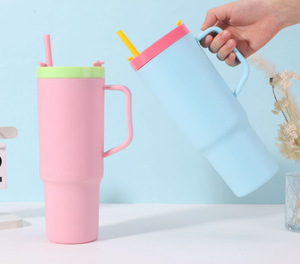 Tazza da Viaggio in Plastica Glitterata da 34oz (2026) e Tazza da Camionista a Doppia Parete da 40oz per Bevande Fredde, Tazza da Viaggio per Caffè Mega Tumbler da 40oz con Manico - Product Image 3