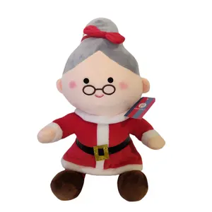 Новые модели рождественские плюшевые кукольные очки Санта Бабушка плюшевая игрушка с рождественской одеждой
