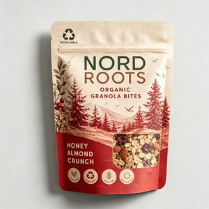 Custom Printed Recyclable Matte Finish With Window Resealable Zipper Stand Up Pouch For Oats <b>Nuts</b> Snack Powder Packaging Bag - Product Image 3