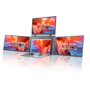 Monitor de Tendencia 2026, Pantalla Cuádruple de 18.5 Pulgadas, Conexión con un Solo Cable, Extensor de Pantalla Triple Plegable y Certificado para Negocios - Product Image 1