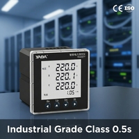 Analizador de Energía Trifásico YADA Clase 0.5S, Medidor de Energía Inteligente de Montaje en Panel, Modbus RS485, Medidor Digital de kWh con Certificación CE para Sistemas Industriales BMS EMS