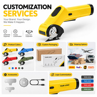 Coupe-carton sans fil avec lumière LED, moteur à couple élevé, ciseaux électriques pour tissu, carton, cuir, tapis