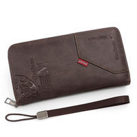 Menbense Vintage Nieuwe Antieke Pu Lederen Lange Sectie Rits Portefeuilles Voor Mannen Met Handvat Riem, Mannelijke Telefoon Tas Kaarthouder