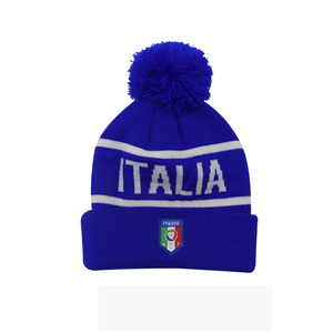 Euro Football Club Factory Direct Hip Hop Custom logo prodotto invernale intero Jacquard nuovo maglia Pom Pom Beanie cappelli freddi - Product Image 6
