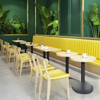 Ensembles de salle à manger modernes en bois massif pour restaurants, canapés, tables et chaises pour bars, cafés et hôtels
