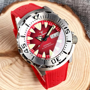 Montre automatique Monster 42mm, mouvement NH36A, cadran orange, bleu, rouge, verre saphir, marques lumineuses, montre pour hommes, 20ATM - Product Image 4