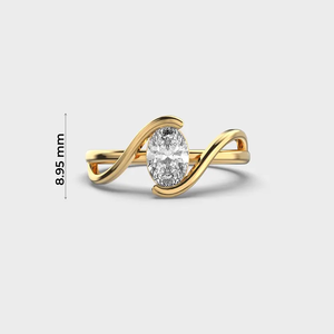 Anillo de Compromiso con Diamante Ovalado de 1.00CT Cultivado en Laboratorio, Oro de 14K, Solitario, Joyería Fina Nupcial, Anillo Elegante y de Lujo - Product Image 4