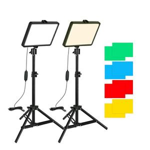 Kit d'éclairage photo 12W avec panneau lumineux de 50 cm sur support de table pour studio photo, vidéoconférence et maquillage - Product Image 1