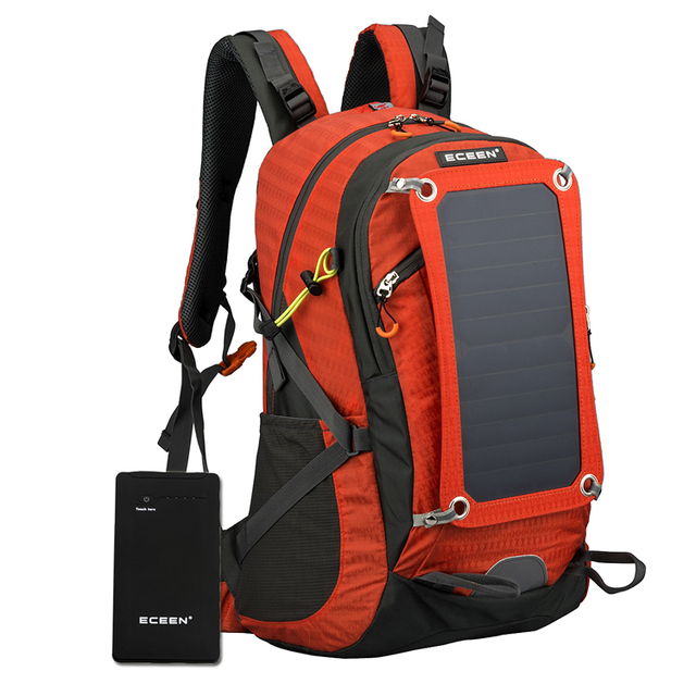 Portable Solar Backpack Laptop Bag With USB Solar Charger for Hiking Sunpower Bag