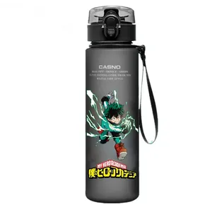 Bouteille d'eau portable en plastique de grande capacité 560 ml <span class=keywords><strong>My</strong></span> <span class=keywords><strong>Hero</strong></span> <span class=keywords><strong>Academia</strong></span> 4 couleurs pour enfants, bouteille de sport d'extérieur, Anime Midoriya Izuku Japon - Product Image 1