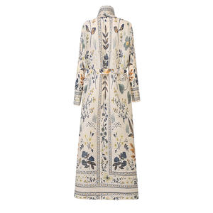 High Quality <b>Women's</b> Polyester <b>Abaya</b> Elegant Four-Way Stretch Casual Chic Printed Pleated Free Size Fast Efficient Delivery - Product Image 2