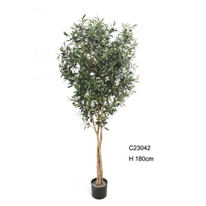 Planta Artificial verde <span class=keywords><strong>olivo</strong></span> pequeño <span class=keywords><strong>grande</strong></span> bonsái verde con maceta para exterior Interior hogar Hotel boda decoración - Product Image 1