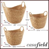 Paniers de rangement multifonctionnels pour bateau avec poignées - Organisateurs en jacinthe d'eau naturelle tressée pour couvertures, chambre à coucher