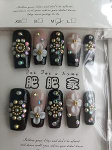 Faux ongles faits main en gros pour femme, formes amande, cercueil, carré, à presser, sélection aléatoire - Product Image 4