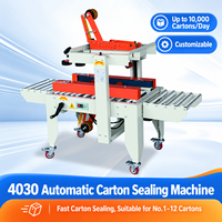 Machine automatique de scellage de cartons avec convoyeur pour l'emballage de boîtes en entrepôt