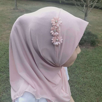 Hijab malay para meninas, atacado, estoque direto de fábrica, cachecol, bebê instantâneo, crianças, hijab, para 2 a 7 anos de idade