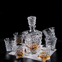 ÉCHANTILLON GRATUIT! Carafe en verre cristal sans plomb de luxe personnalisée en usine 800ml bouteille de vodka en verre whisky vin avec un design élégant