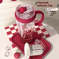 Gourde d'été pour femme, résistante aux hautes températures, grande capacité, design élégant, avec paille sécurisée et tube d'aspiration, Ice Bully Teapot Straw