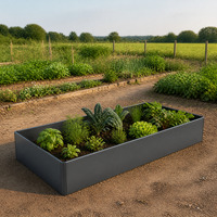 Jardinière en acier galvanisé sans fond, bac à fleurs en métal, jardinière de jardin extérieure, résistante à la rouille, pour fleurs et légumes