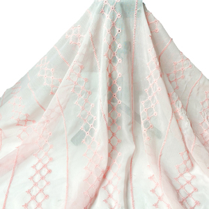 Harvest-tela de gasa a rayas con ojal, tejido de hilo bordado de algodón para falda y vestido romántico rosa - Product Image 5