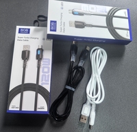 Cable de Datos USB C con Luz RGB Intermitente, Silicona Líquida, Carga Rápida 5A PD120W para iPhone, Computadora y Auriculares