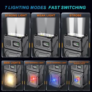 Mini lampe torche LED multifonctionnelle pour porte-clés, étanche IP55, 7 modes, portée de 50 mètres, lumière du jour 5000K, longue durée de vie, lampe torche portable - Product Image 3