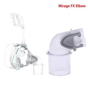 KyrenMed Connecteur coudé de remplacement pour <span class=keywords><strong>Resmed</strong></span> Mirage FX Connecteur de coussin de tube CPAP pivotant Adaptateur de tube de masque CPAP - Product Image 2