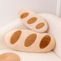 Coussin en peluche super doux et mignon style Ins, en forme de pain, baguette, cacahuète, pain au levain, créatif, avec rembourrage en coton PP, ornement de décoration intérieure