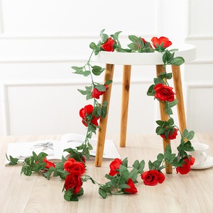 Guirnalda de Flores para Decoración de Bodas, Guirnalda de 16 Cabezas de Flores de Tela de Seda, Arreglo Floral para Muebles de Ático, Plantas Verdes Especiales de Gran Altura - Product Image 2