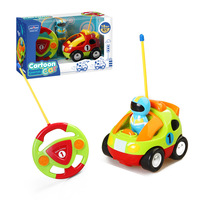 Voitures électriques télécommandées pour enfants les plus vendues, voitures de police télécommandées éducatives à thème de dessin animé, jouets de course