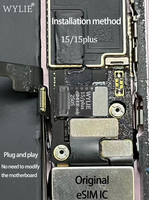 Adaptor Kartu SIM Fisik WYLIE ESIM untuk iPhone 15 Pro Max Versi AS Pembaca SIM Ganda Kabel Fleksibel Konverter Baki SIM